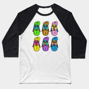 6 Hipster Heads Baseball T-Shirt
